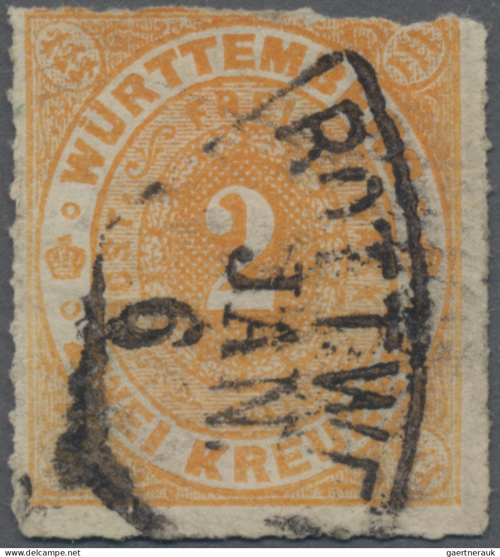 Württemberg - Fächerstempel: "ROTTWEIL JAN 6", Abschlag Auf Eirund 2 Kr. Orange - Other & Unclassified