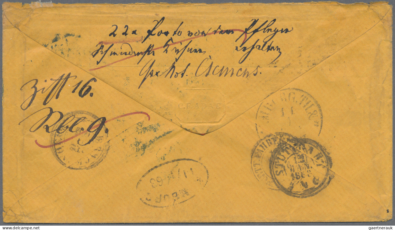 Württemberg - Besonderheiten: 1863, Unbezahlter Brief (Württemberg Konsulatpost) - Other & Unclassified