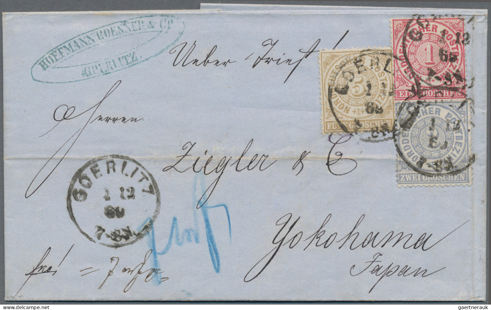 Norddeutscher Bund - Marken Und Briefe: 1869, Destination JAPAN, 1 Gr. Karmin, 2 - Autres & Non Classés