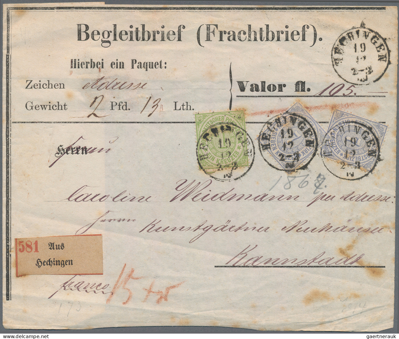 Norddeutscher Bund - Marken Und Briefe: 1869, 7 Kr Graublau, Zweimal, Leicht übe - Sonstige & Ohne Zuordnung