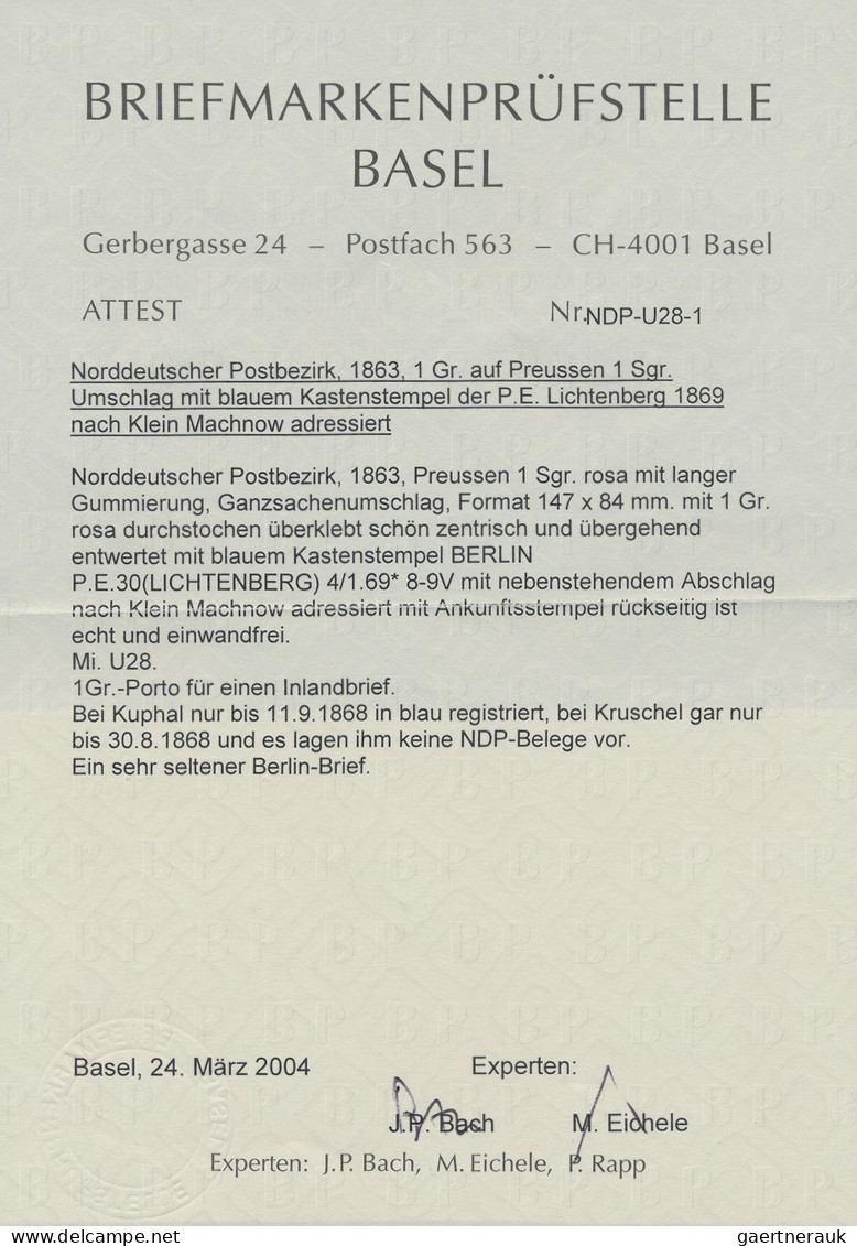 Norddeutscher Bund - Stempel: 1863, 1 Gr. Ziffer Auf Preussen 1 Sgr. GA-Umschlag - Other & Unclassified