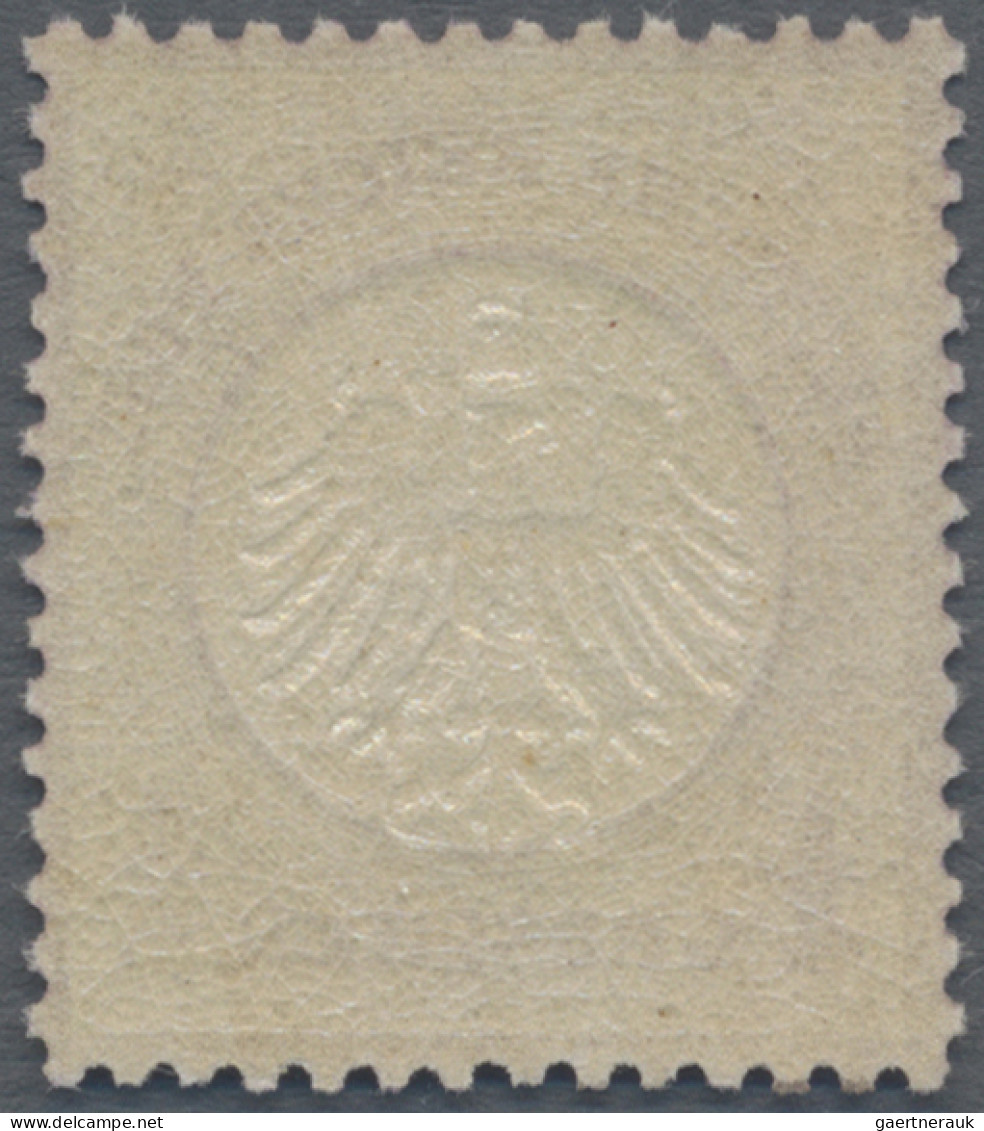 Deutsches Reich - Brustschild: 1872, Kleiner Schild ¼ Gr Grauviolett, Farbfrisch - Neufs