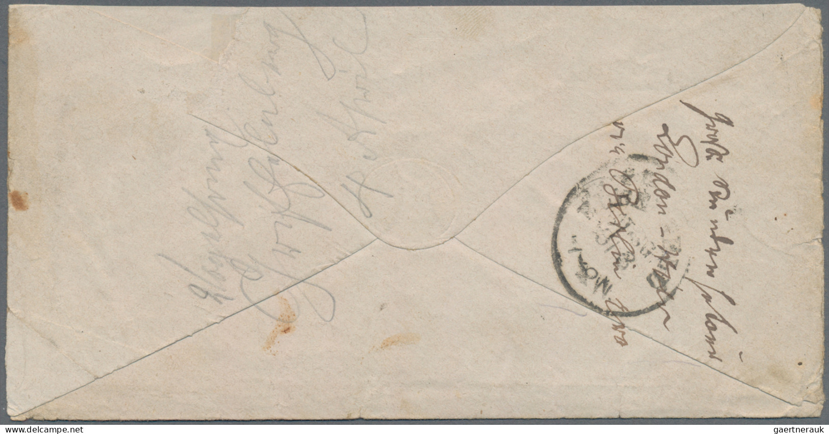 Deutsches Reich - Brustschild: 1872, ¼ Gr Grauviolett Zweimal Zusammen Mit ½ Gr - Briefe U. Dokumente
