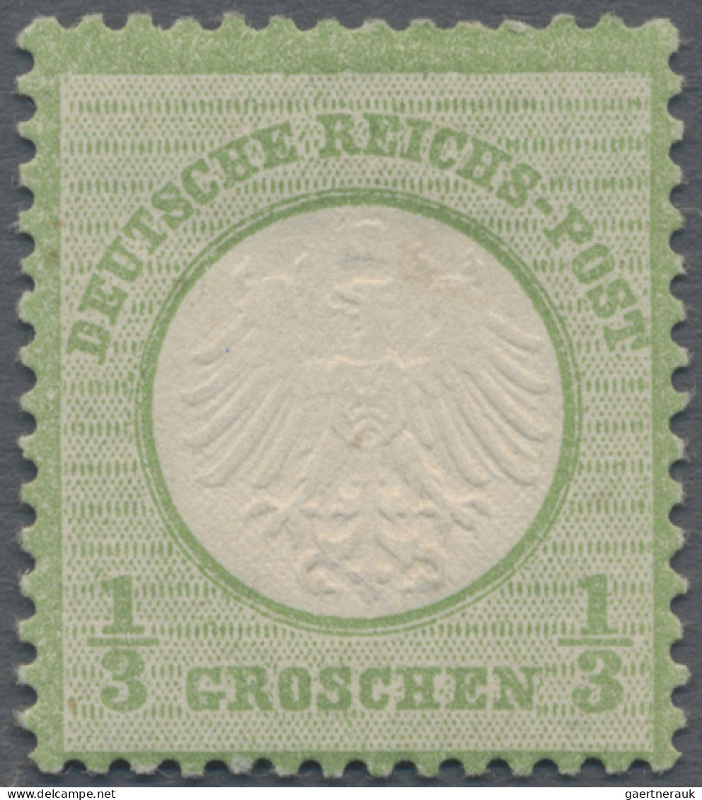 Deutsches Reich - Brustschild: 1872, Kleiner Schild ⅓ Gr Gelblichgrün, Ungebrauc - Ongebruikt