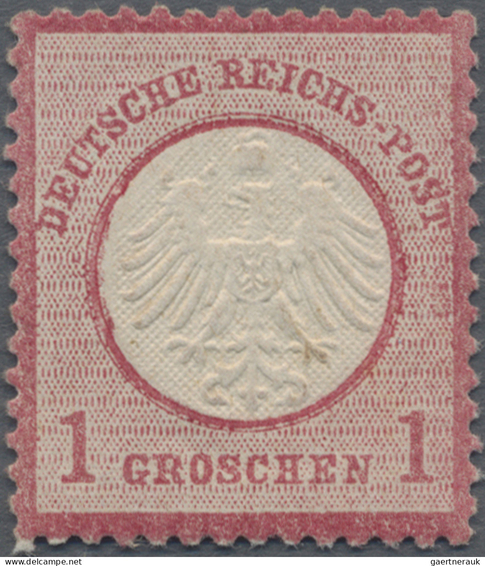 Deutsches Reich - Brustschild: 1872, Kleiner Schild 1 Gr. Karmin, Farbfrisches E - Ungebraucht