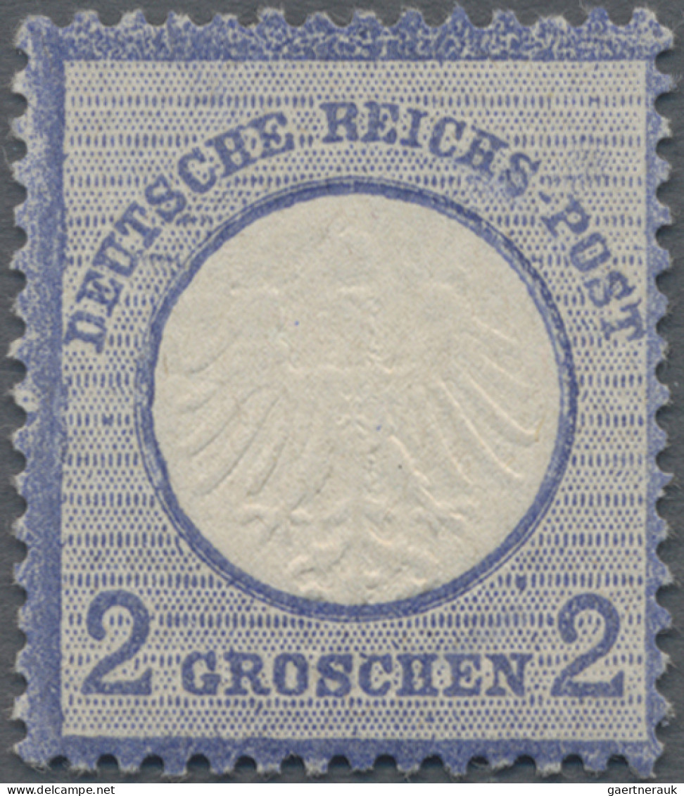 Deutsches Reich - Brustschild: 1872, Kleiner Schild 2 Gr Ultramarin, Farbfrische - Ungebraucht