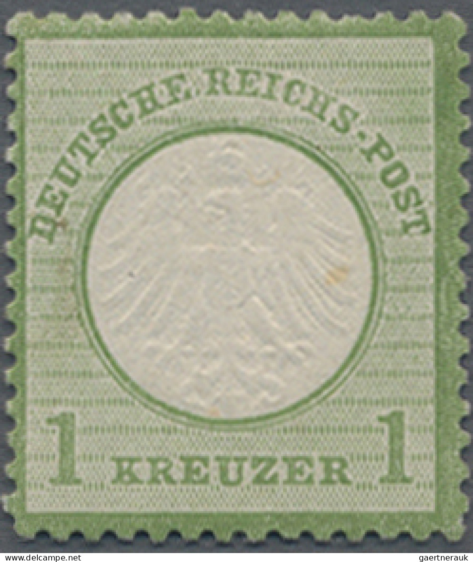 Deutsches Reich - Brustschild: 1872 Kleiner Schild 1 Kreuzer Grün, POSTFRISCH Mi - Ongebruikt