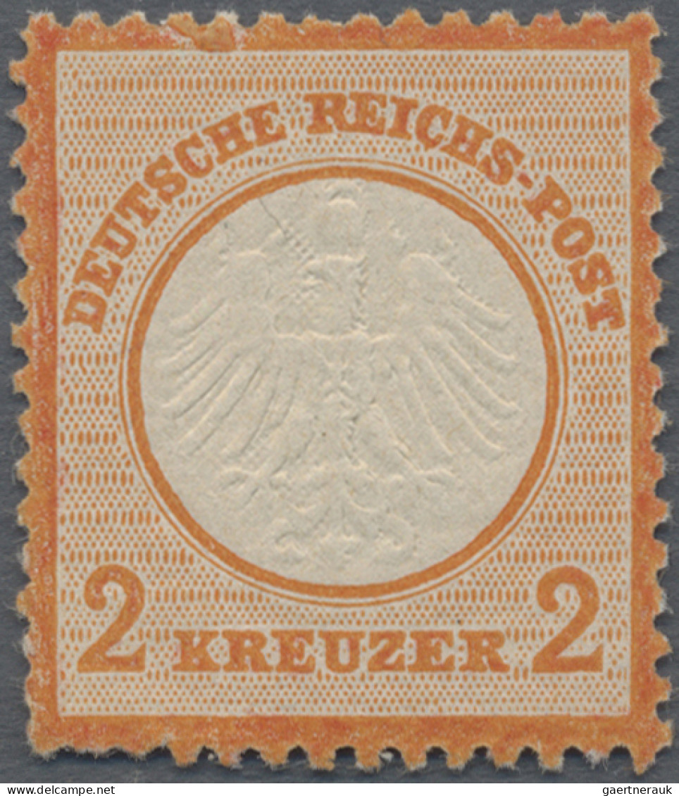 Deutsches Reich - Brustschild: 1872, Kleiner Schild 2 Kr Rötlichorange, POSTFRIS - Neufs