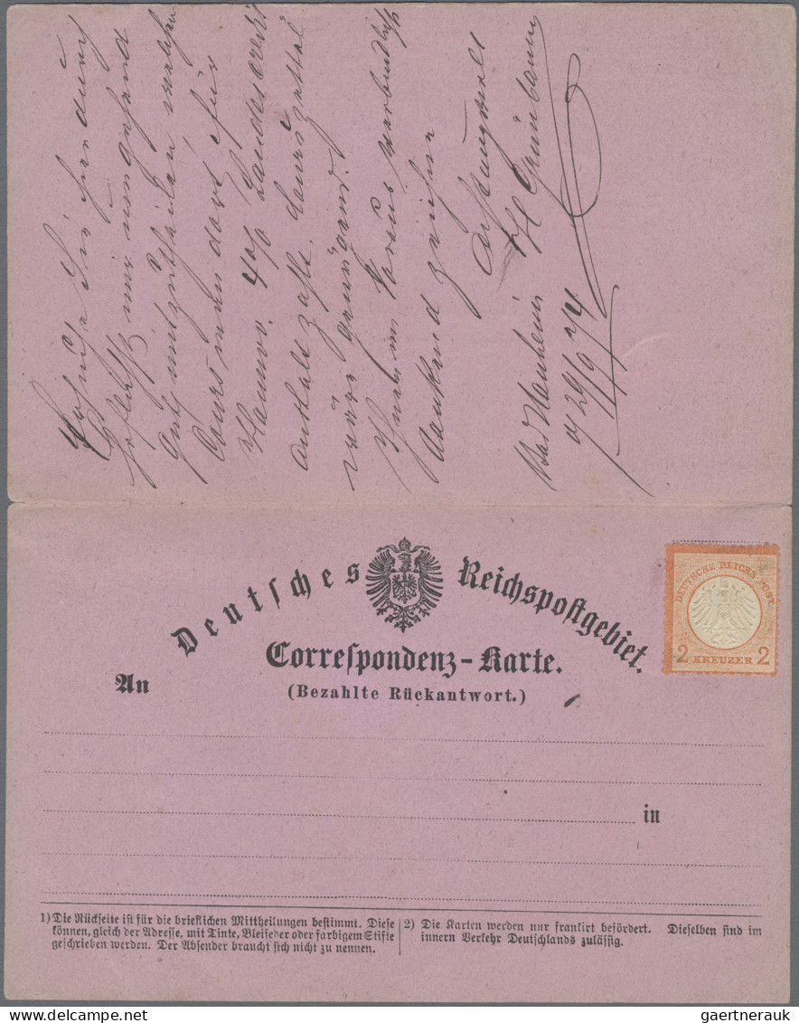 Deutsches Reich - Brustschild: 1872, Kleiner Schild 2 Kr. Ziegelrot Als Portoger - Lettres & Documents