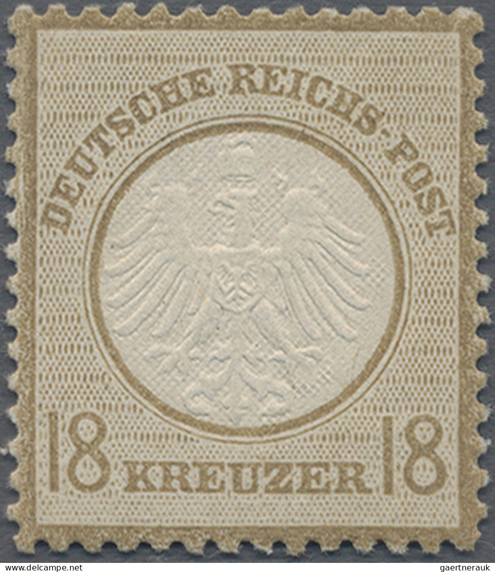 Deutsches Reich - Brustschild: 1872, Kleiner Schild 18 Kr Ockerbraun, POSTFRISCH - Ungebraucht