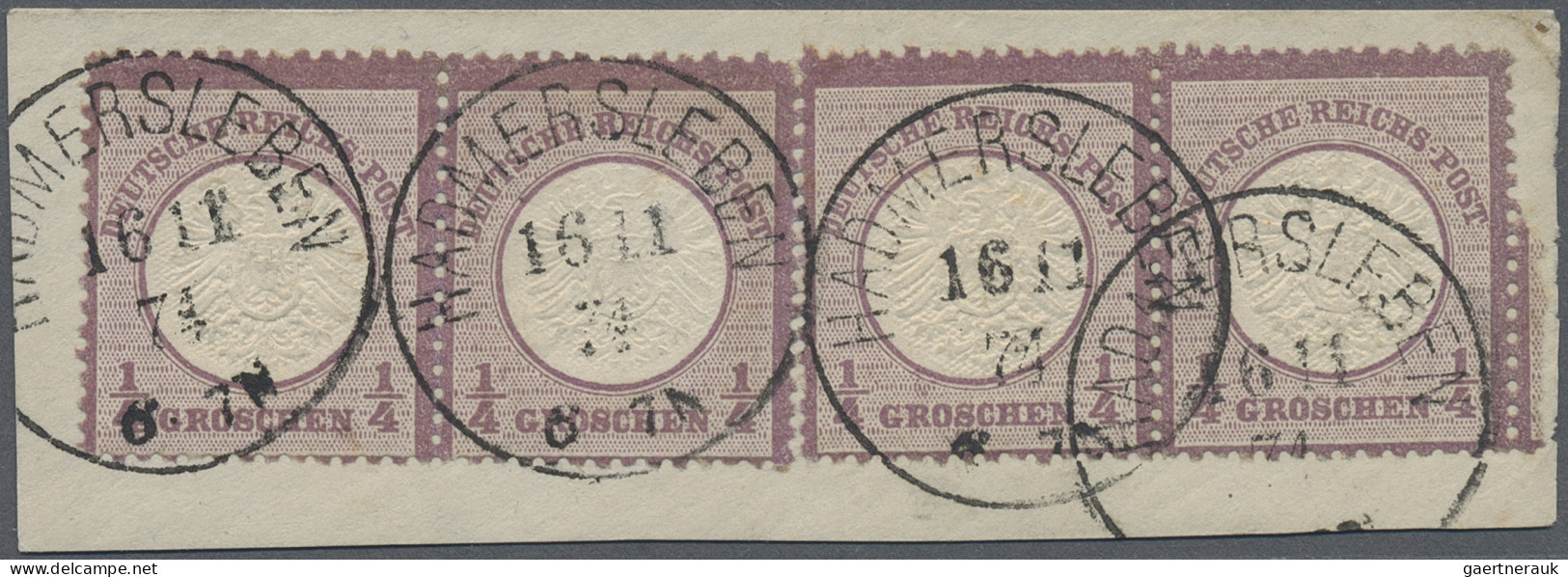 Deutsches Reich - Brustschild: 1872 'Großer Schild' 1/3 Gr. Violett Im Waag. 4er - Other & Unclassified