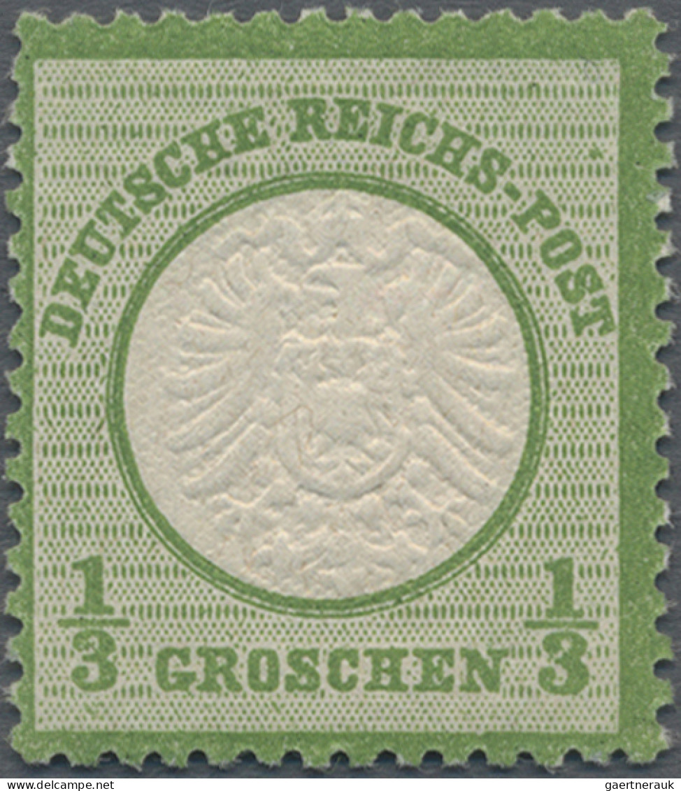 Deutsches Reich - Brustschild: 1872, Großer Schild ⅓ Gr. Dunkelgrün, Farbtiefes - Nuevos