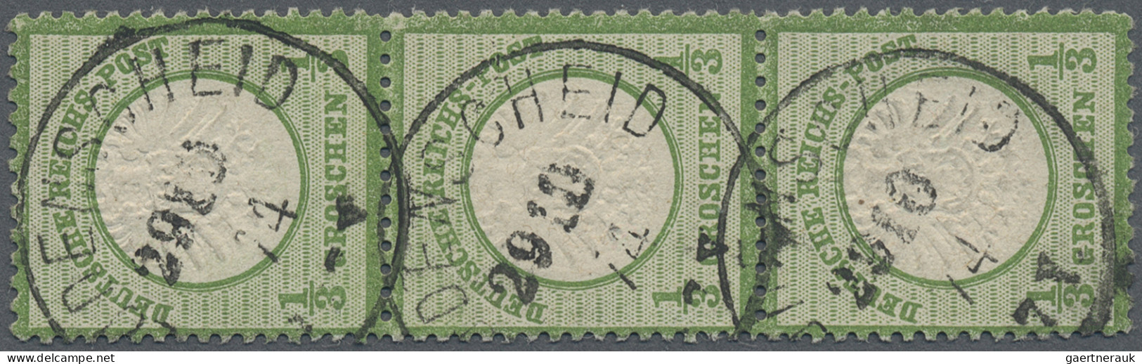 Deutsches Reich - Brustschild: 1872 'Großer Schild' 1/3 Gr. Dunkelgrün Im Senkre - Used Stamps