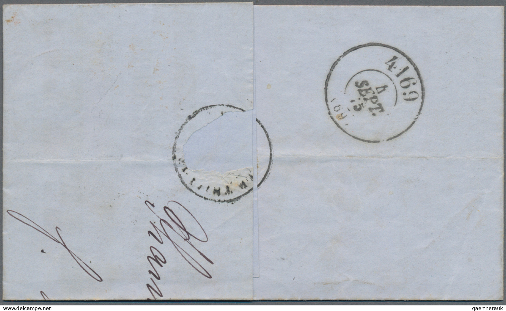 Deutsches Reich - Brustschild: 1875, Zwei Briefe Aus Gleicher Korrespondenz Je M - Lettres & Documents