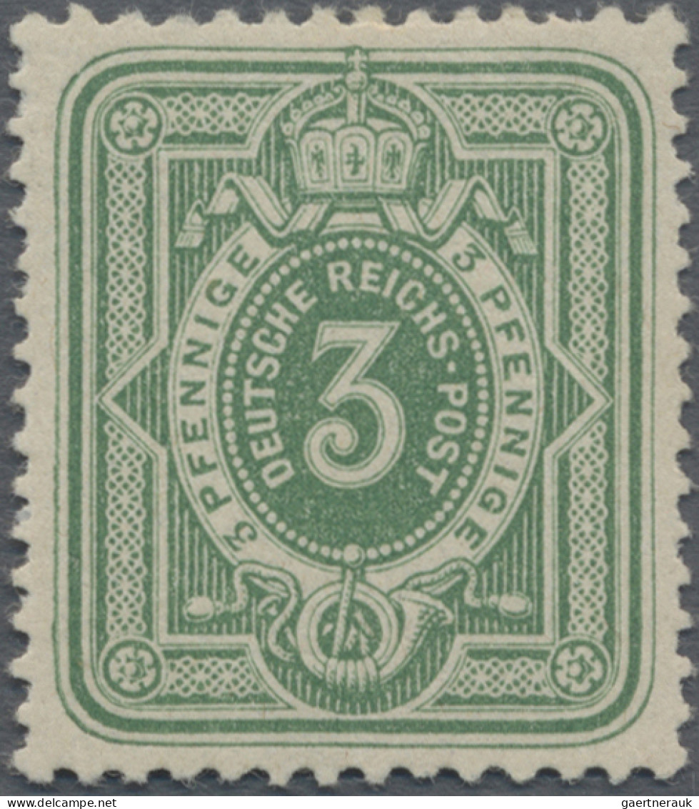Deutsches Reich - Pfennige: 1875, 3 Pfennige (blaülich)grün, Farbfrisches Exempl - Ongebruikt