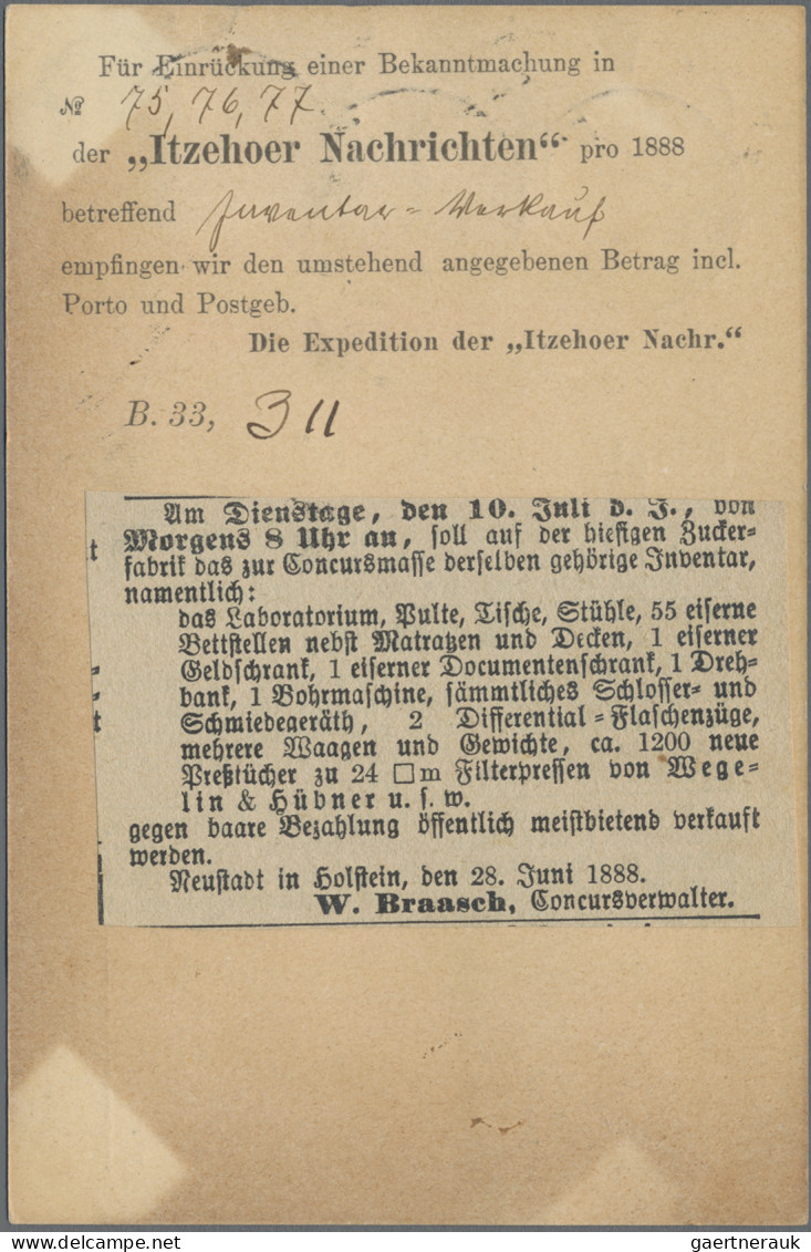 Deutsches Reich - Pfennige: 1875/1888, Pfennige+Pfennig, Drei Nachnahme-Vordruck - Otros & Sin Clasificación