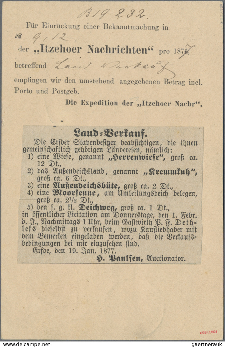 Deutsches Reich - Pfennige: 1875/1888, Pfennige+Pfennig, Drei Nachnahme-Vordruck - Autres & Non Classés