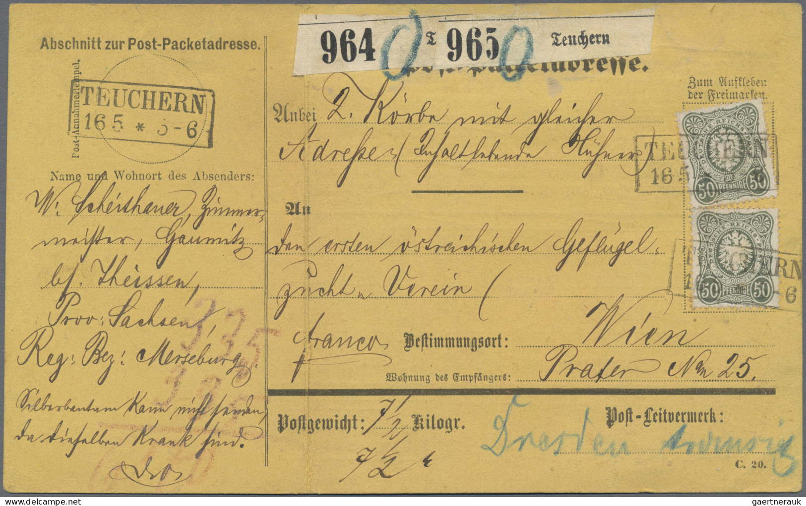 Deutsches Reich - Pfennige: 1877, 50 Pfge. Graugrün, 13 Werte Vs. Und Rs. Zusamm - Cartas & Documentos