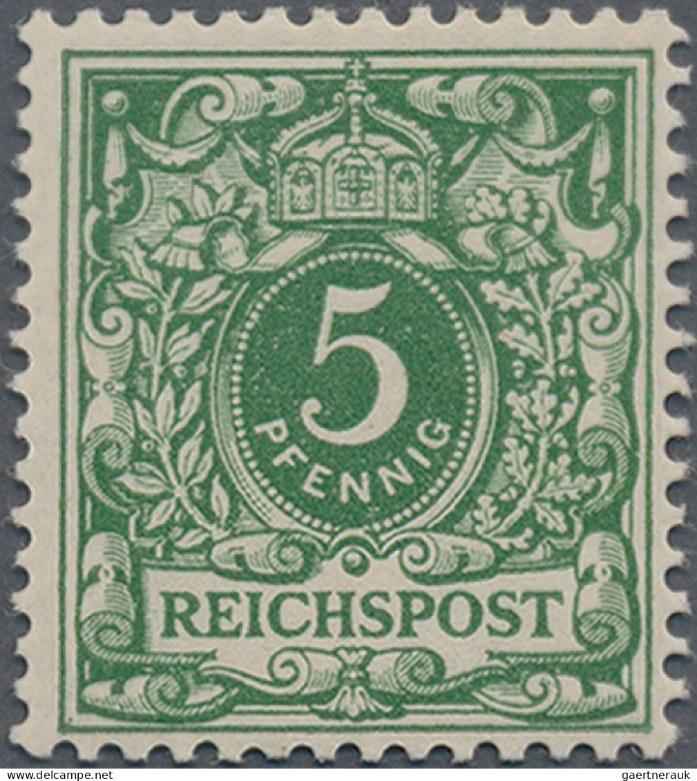 Deutsches Reich - Krone / Adler: 1889, 5 Pf Krone/Adler Gelblichgrün, Postfrisch - Ungebraucht