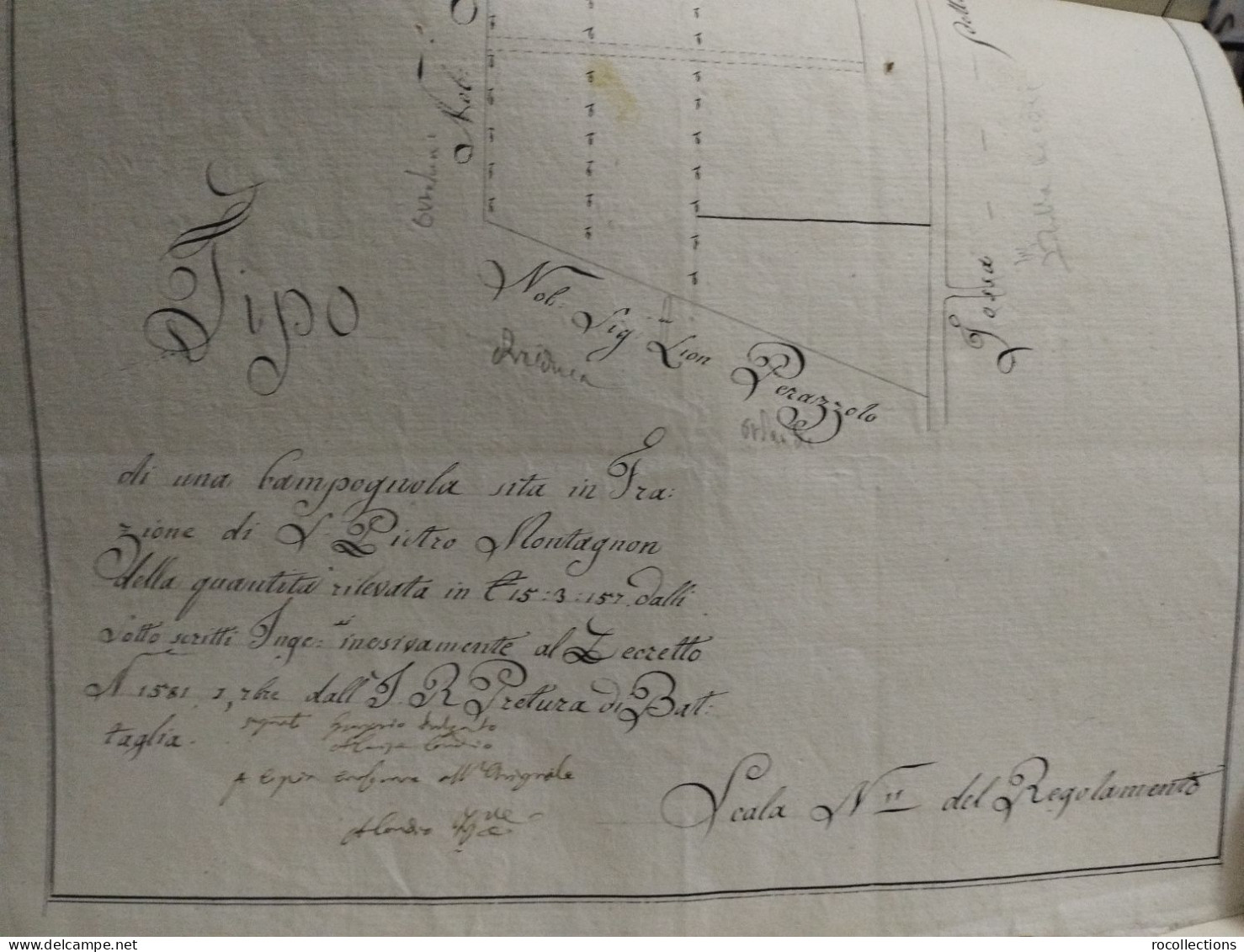 Padova Cartinna-Schizzo TIPO DI CAMPAGNOLA S. Pietro Montagnon (Montegrotto Terme)  42x29 Cm. - Cartes Topographiques