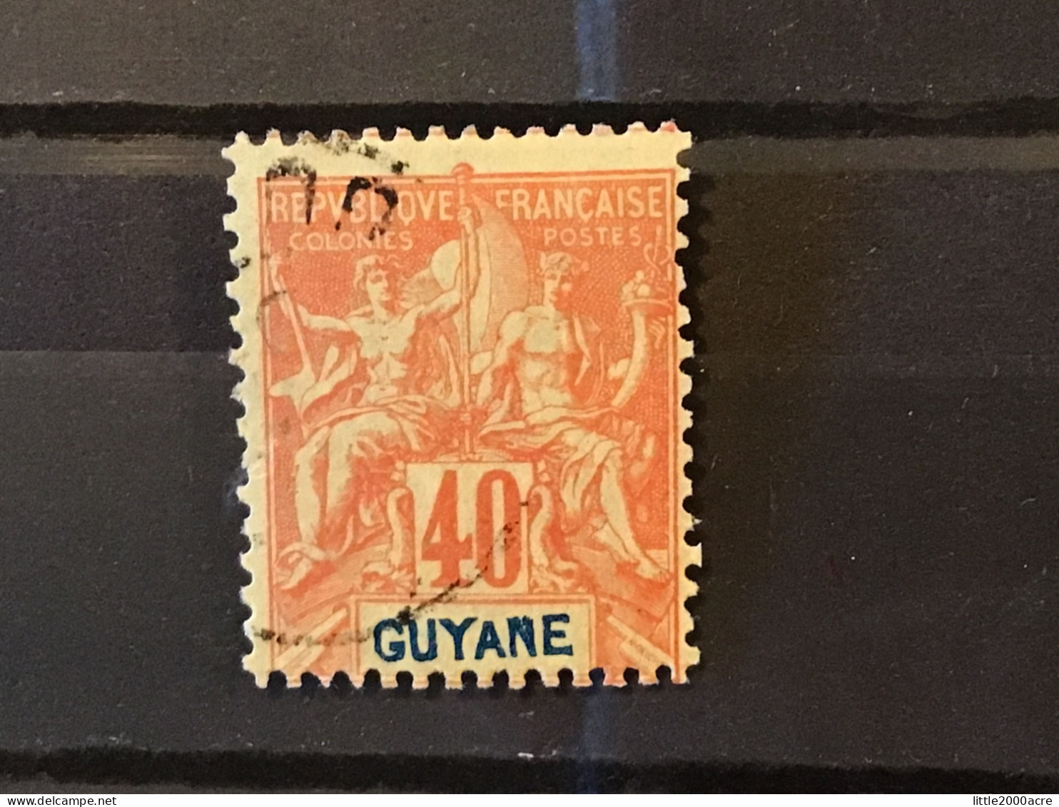 French Guiana/Guyana 1892 40c Red Tablet Used SG 47 Yv 39 - Used Stamps