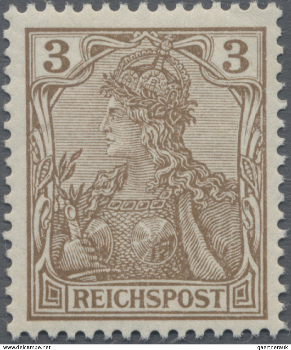 Deutsches Reich - Germania: 1900, 3 Pf Germania Reichspost Dunkelorangebraun, Po - Ongebruikt