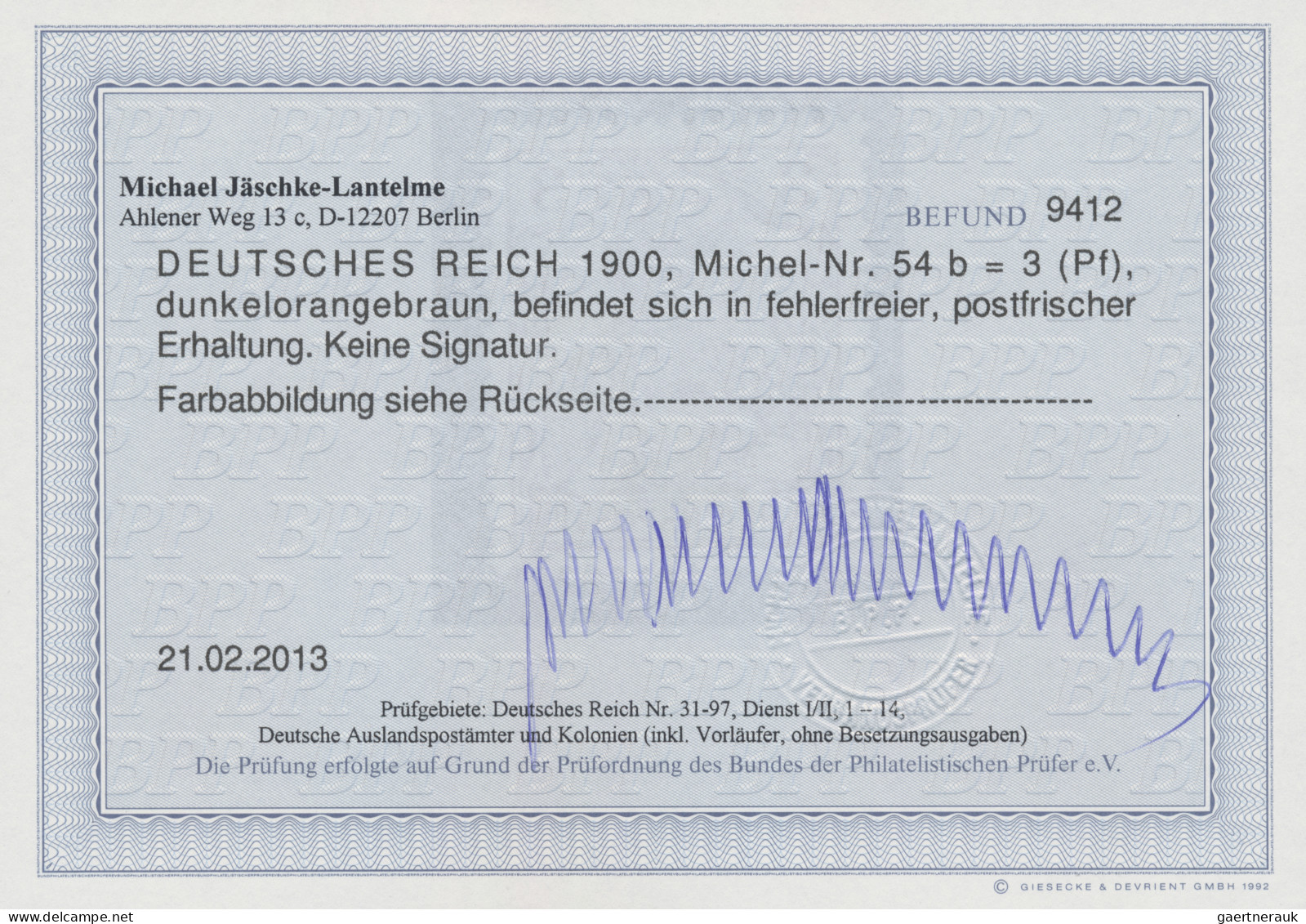 Deutsches Reich - Germania: 1900, 3 Pf Germania Reichspost Dunkelorangebraun, Po - Ungebraucht