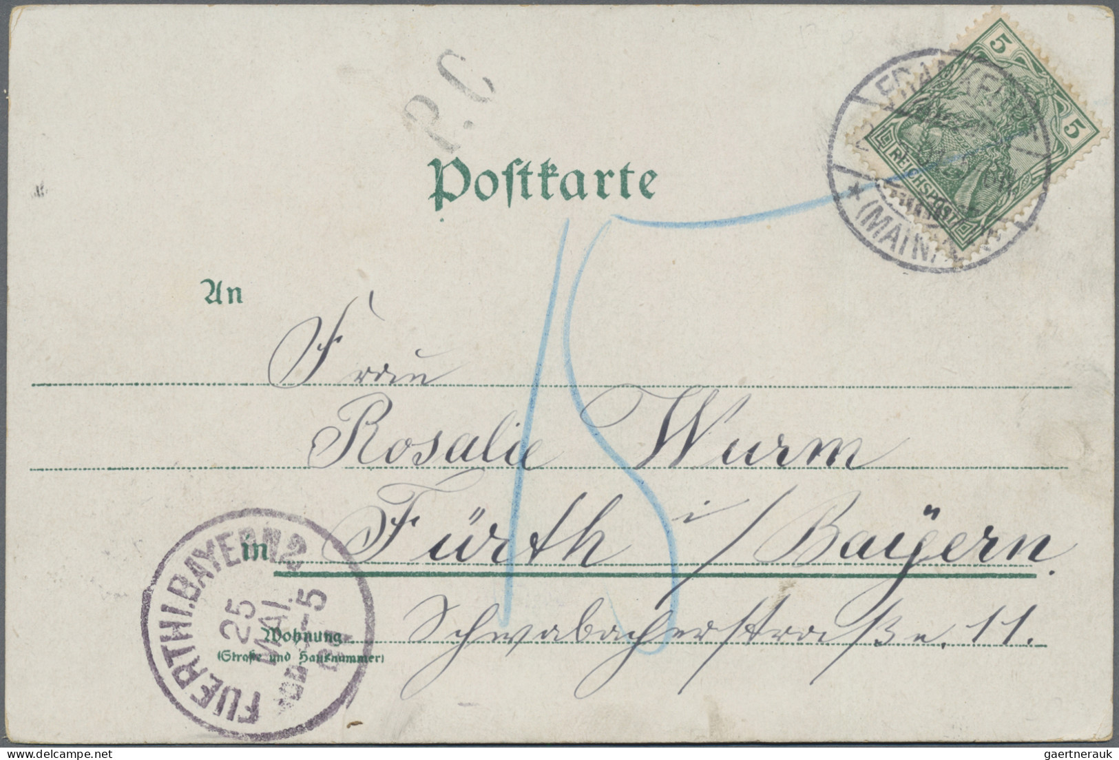 Deutsches Reich - Germania: 1901, 5 Pfg. Germania-Reichspost Als An Sich Portoge - Sonstige & Ohne Zuordnung