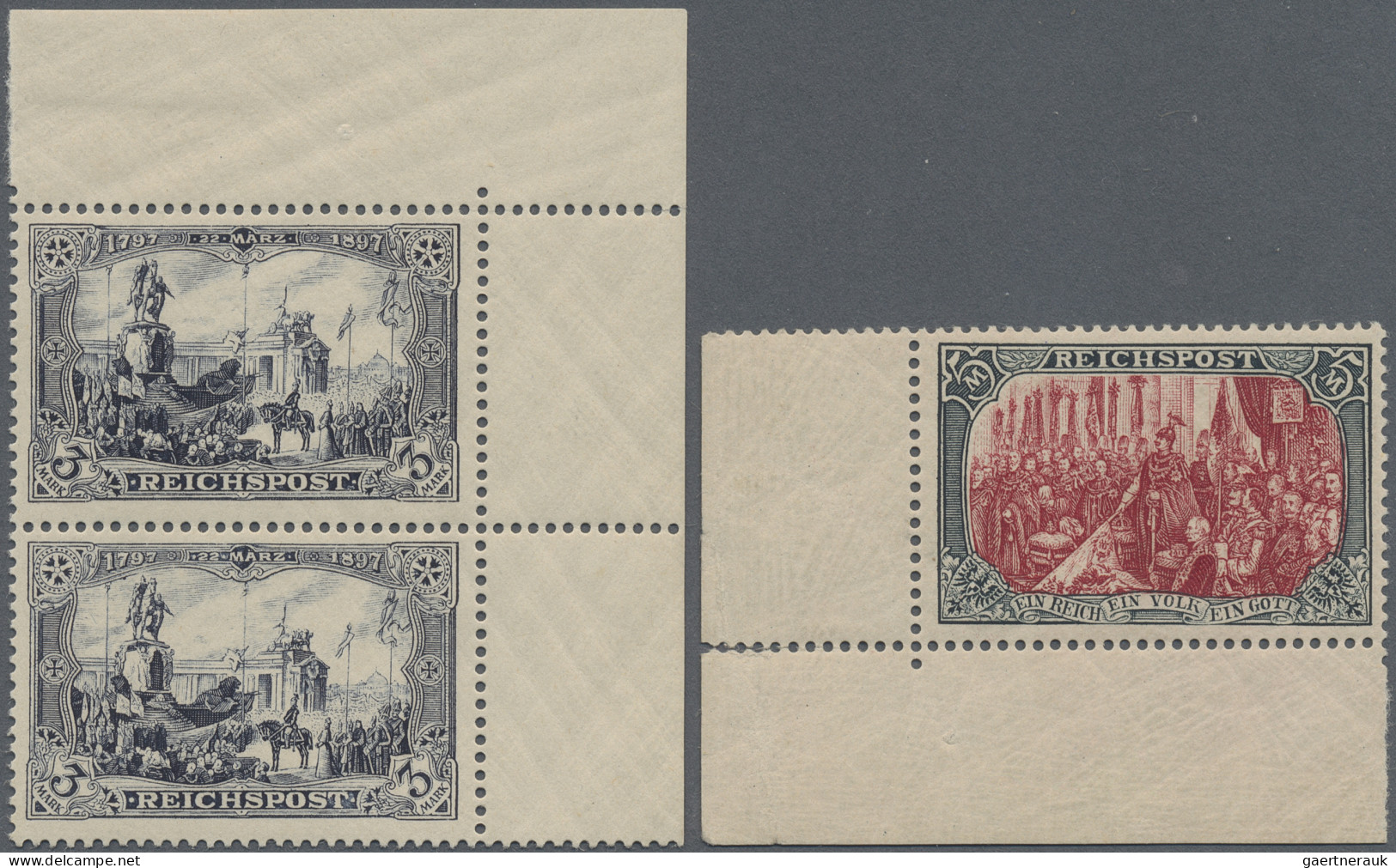 Deutsches Reich - Germania: 1900 Kollektion Von Neun Verschiedenen Marken 1 M. B - Unused Stamps