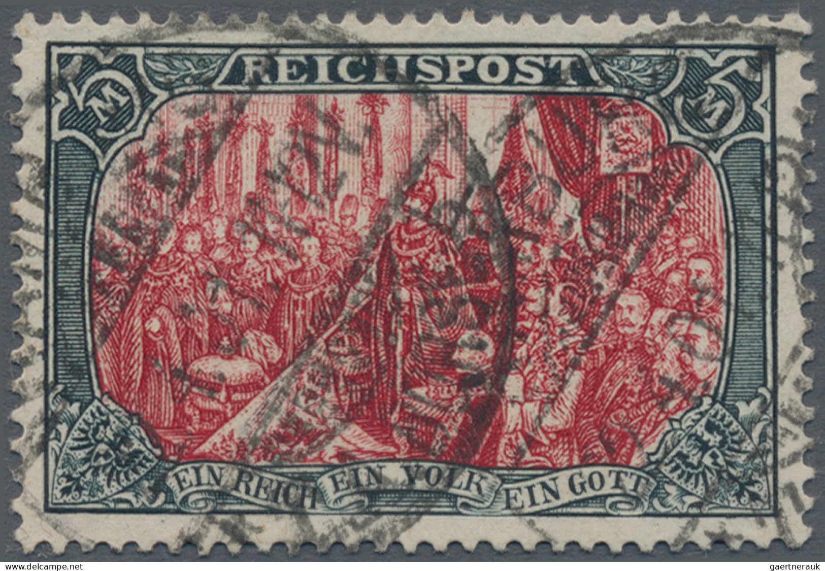 Deutsches Reich - Germania: 1900, 5 Mark Reichspost Type II Mit PF "C" Von "REIC - Gebraucht