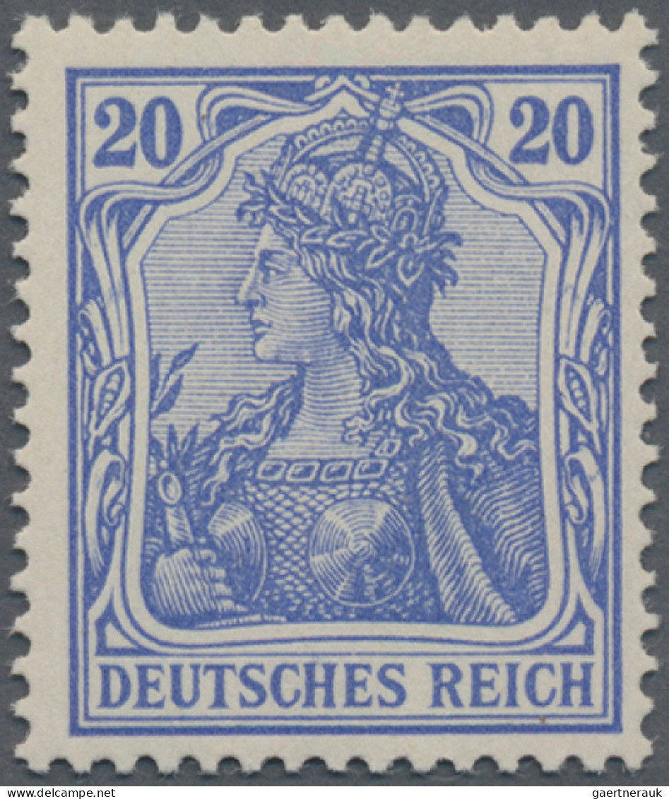 Deutsches Reich - Germania: 1902, 20 Pf Germania In Der Guten B-Farbe "lilaultra - Ungebraucht