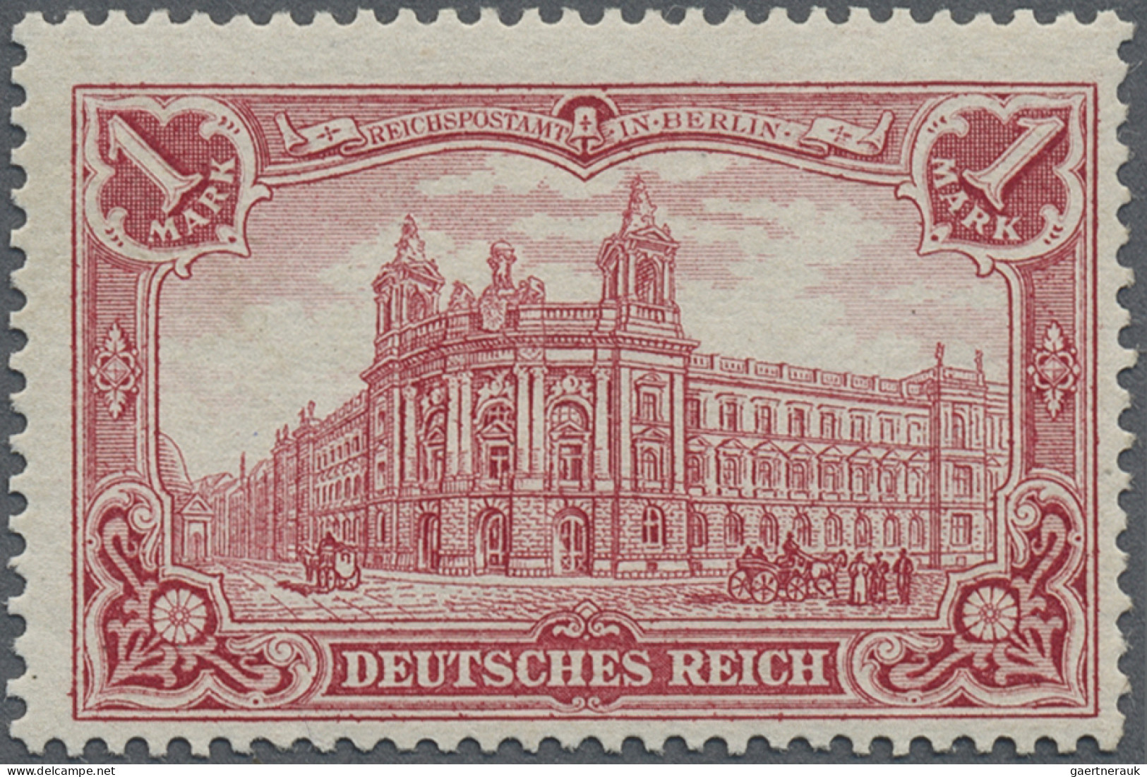 Deutsches Reich - Germania: 1902 1 M. Karminrot Mit 26:17 Zähnungslöchern, Postf - Unused Stamps