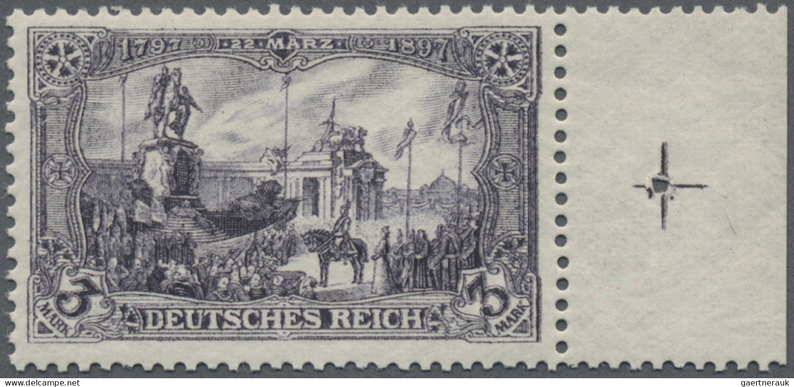 Deutsches Reich - Germania: 1904, 3 M Kaiser Wilhelm Denkmal, Schwarzbraunviolet - Ongebruikt