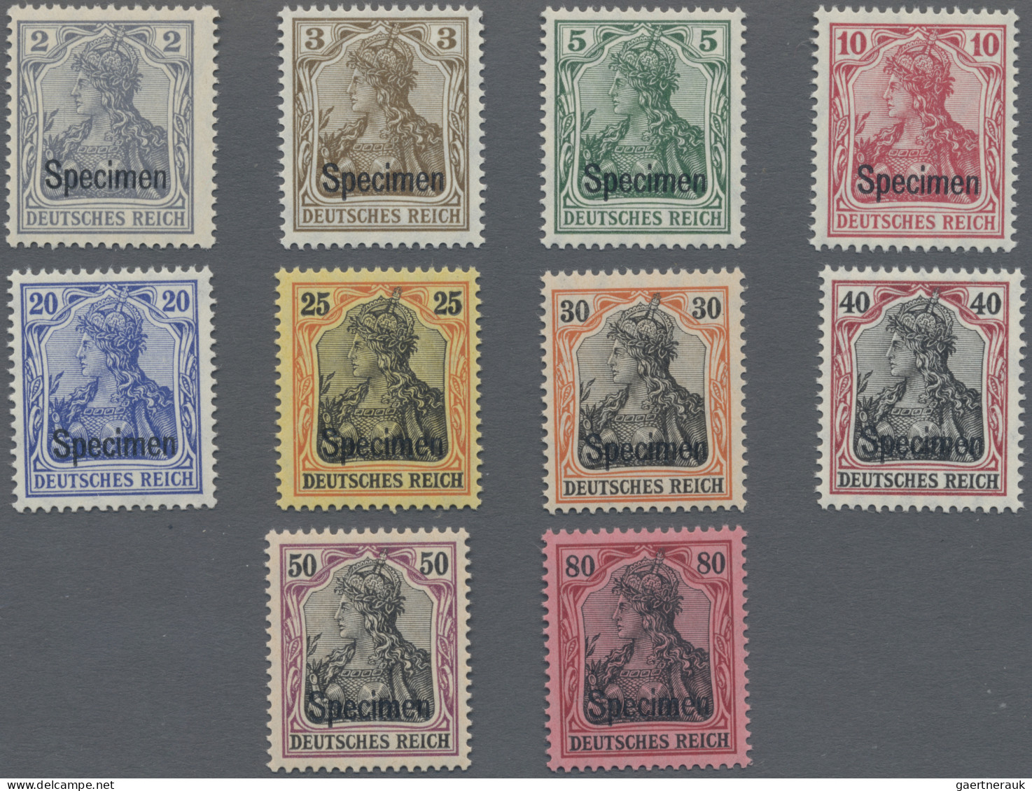 Deutsches Reich - Germania: 1909, Kompletter Satz Von 10 Farbfrischen Werten Im - Unused Stamps