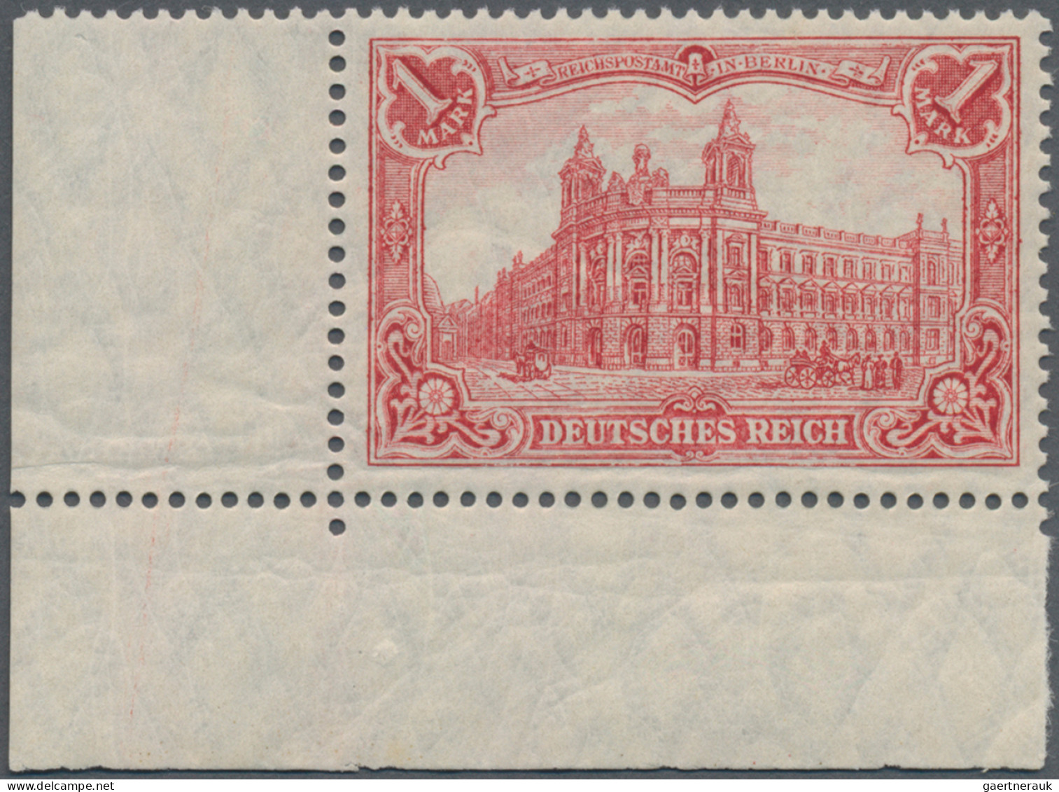 Deutsches Reich - Germania: 1905, 1 M Reichspostamt Im Friedensdruck, Ungefaltet - Unused Stamps