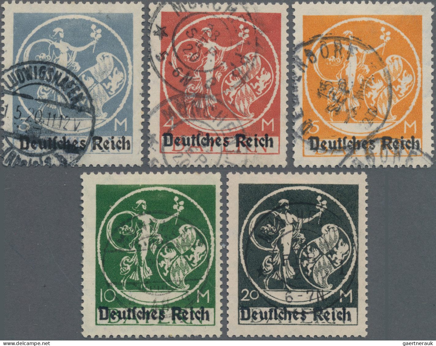 Deutsches Reich - Inflation: 1920 Die Hohen Markwerte Von 3 M. Bis 20 M. Je Mit - Gebruikt