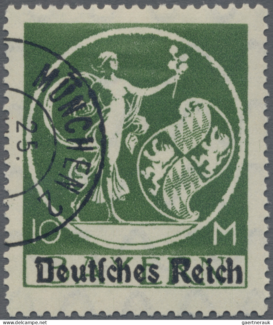 Deutsches Reich - Inflation: 1920, 10 M Abschiedsserie Von Bayern Mit Aufdruck D - Oblitérés