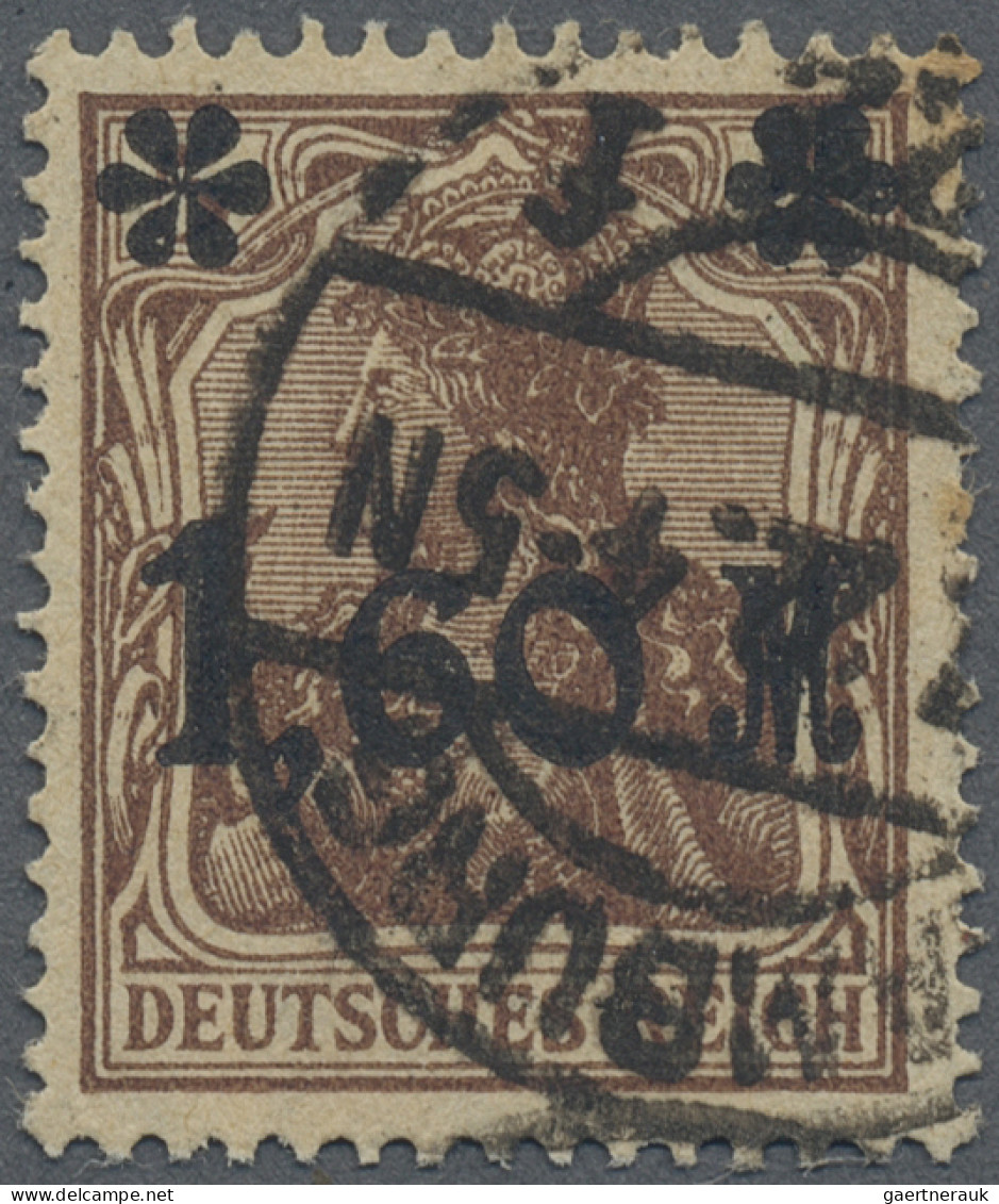 Deutsches Reich - Inflation: 1921, Germania 1.60 M. Auf 5 Pfg. Dunkelbraun Mit S - Oblitérés