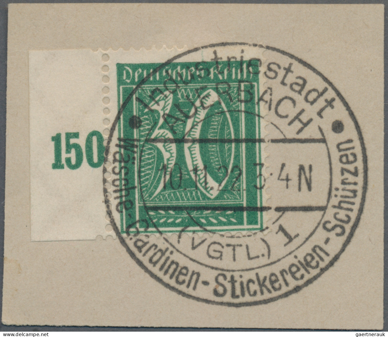 Deutsches Reich - Inflation: 1922, 30 Pf. Ziffer Mit Wz. Waffeln Und Bogenrand L - Sonstige & Ohne Zuordnung