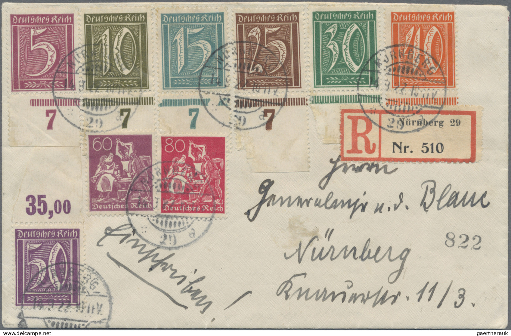 Deutsches Reich - Inflation: 1922, 30 Pf Ziffer Mit Wz Waffeln In Dekorativer Mi - Brieven En Documenten