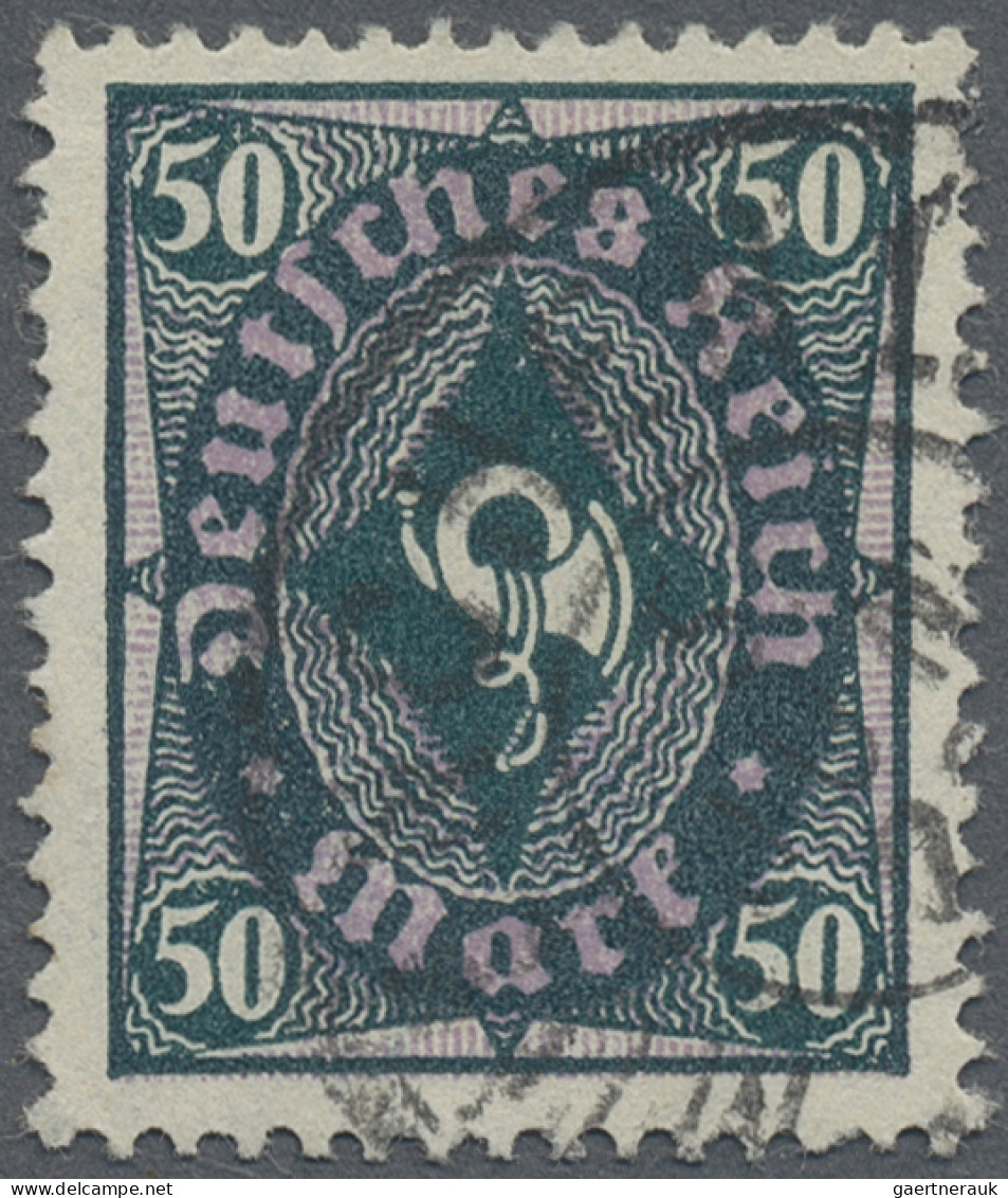 Deutsches Reich - Inflation: 1922, 50 Mark Schwarzbläulichgrün/hellbraunpurpur M - Used Stamps