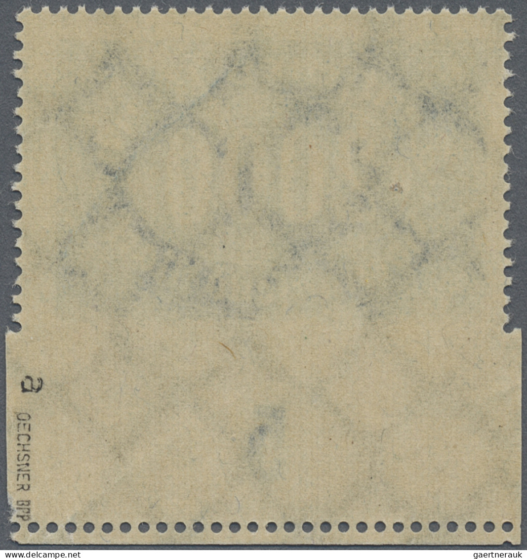 Deutsches Reich - Inflation: 1922, 200 Mark "Queroffset" Dunkelblau, Unten Ungez - Unused Stamps