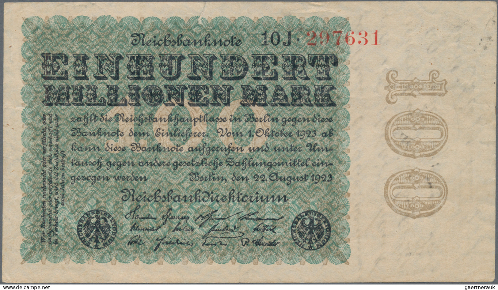 Deutsches Reich - Inflation: 1923, 200 Mio M Bzw. 2 X 2 Mrd M 'Korbdeckel', Jewe - Other & Unclassified