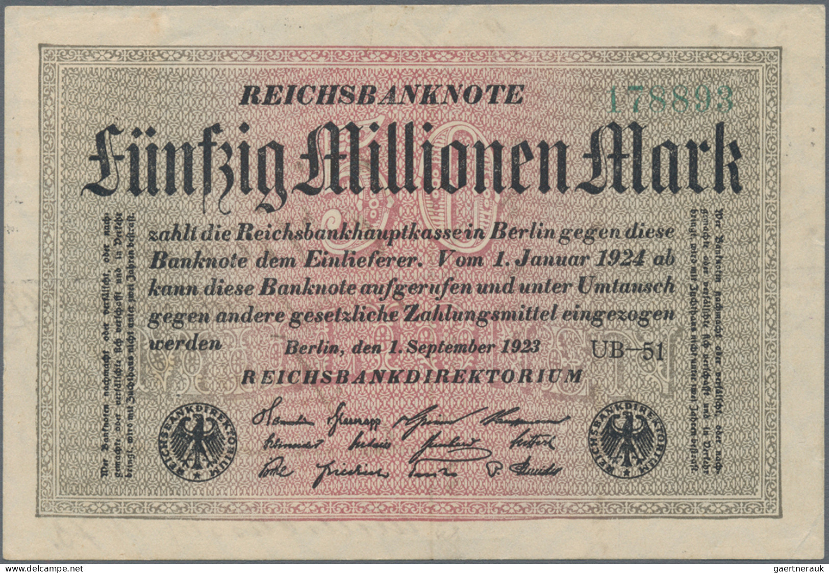 Deutsches Reich - Inflation: 1923, 200 Mio M Bzw. 2 X 2 Mrd M 'Korbdeckel', Jewe - Sonstige & Ohne Zuordnung