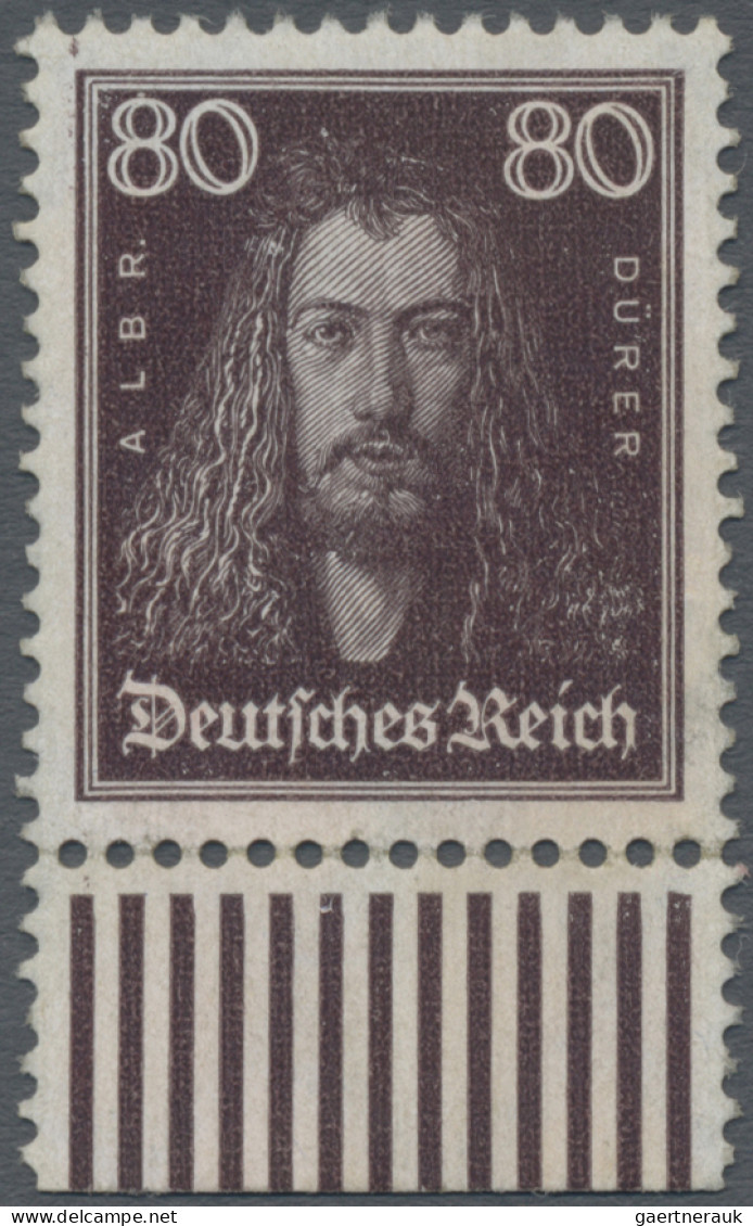 Deutsches Reich - Weimar: 1926 'Dürer' 80 Pf. Lilabraun Mit Unterrand Im Walzend - Ungebraucht