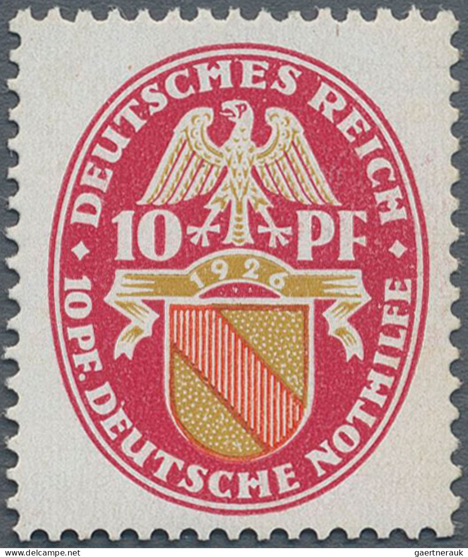 Deutsches Reich - Weimar: 1926, Nothilfe 10 Pfg.+10 Pfg. Mit Stehendem Wasserzei - Nuovi