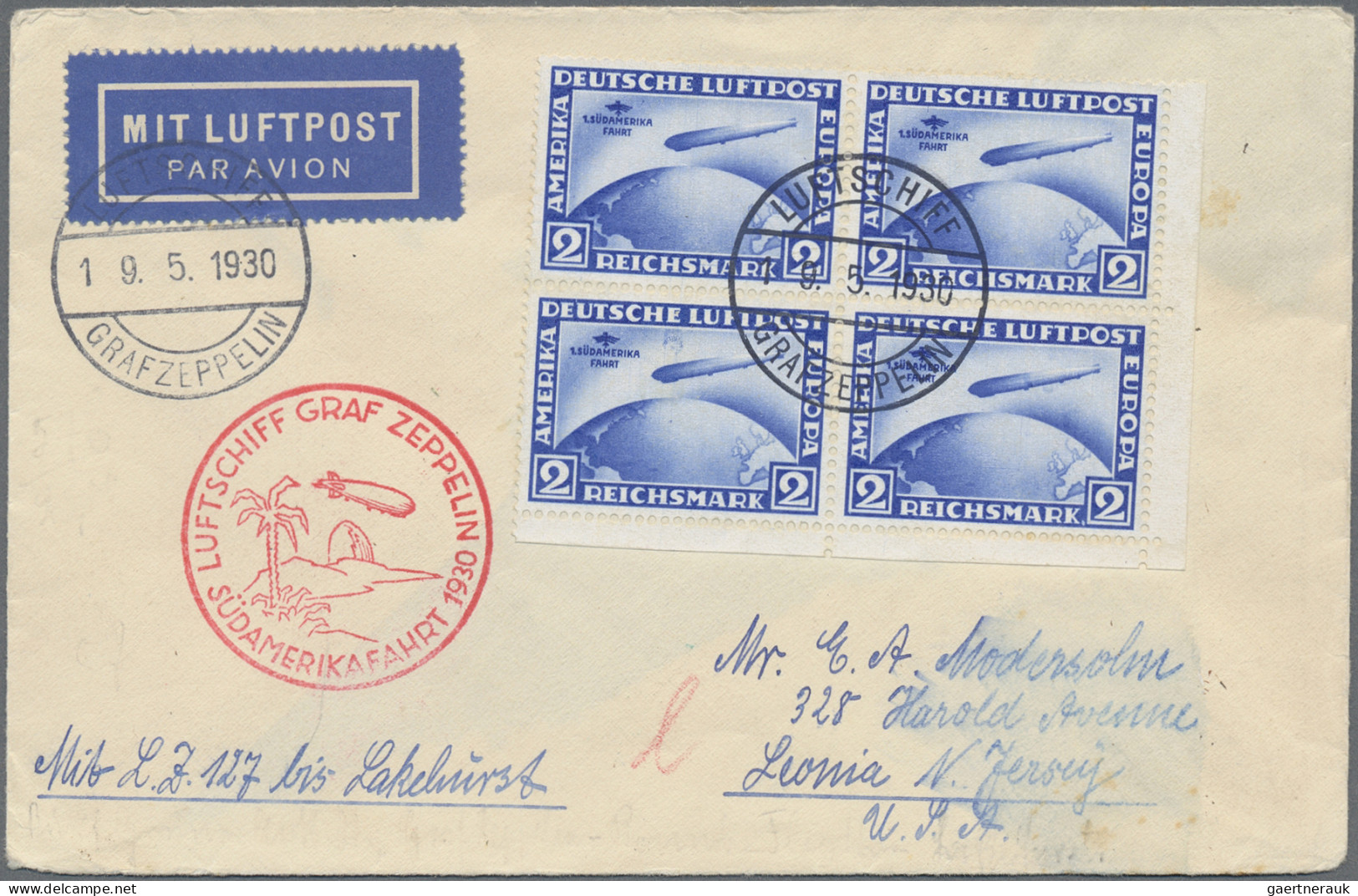 Deutsches Reich - Weimar: 1930, Zeppelinmarke '1. Südamerikafahrt' Zu 2 M. Im Un - Lettres & Documents
