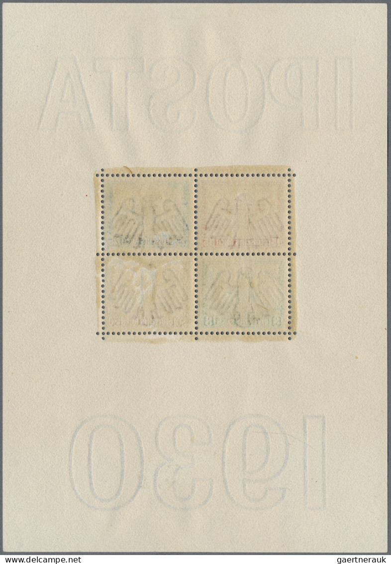 Deutsches Reich - Weimar: 1930, IPOSTA-Block In Originalgröße, Ungebraucht, Unsi - Unused Stamps