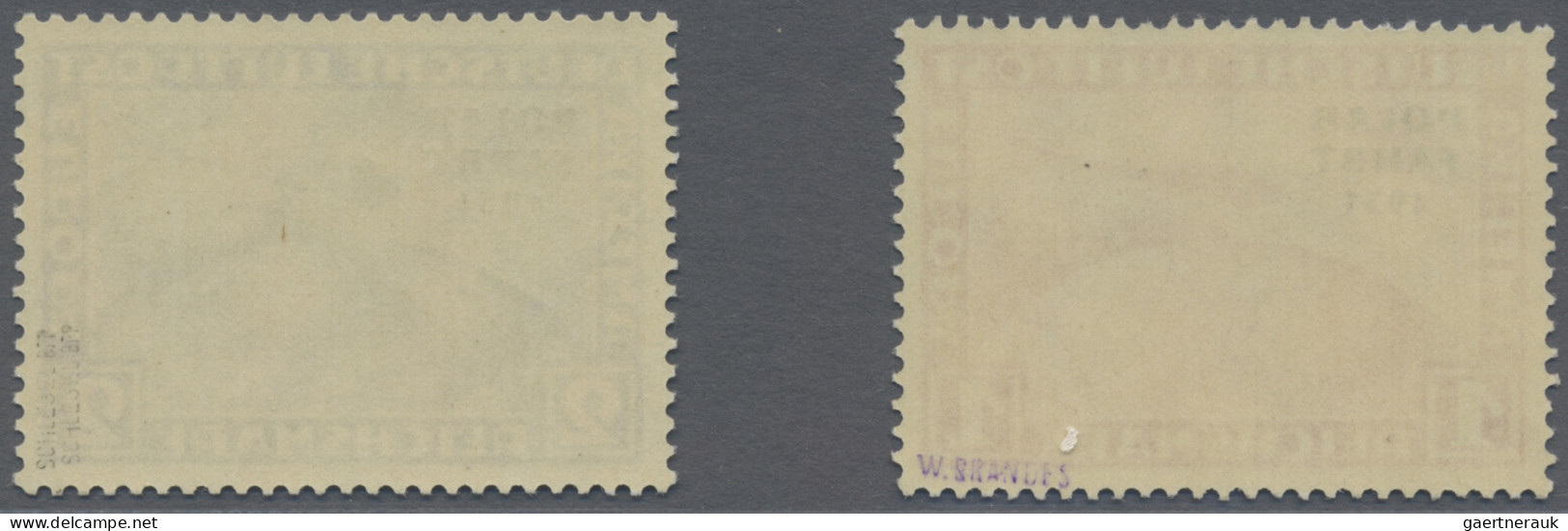 Deutsches Reich - Weimar: 1931, Polarfahrt, 1 RM Bzw. 2 RM Je Mit Aufdruckfehler - Unused Stamps