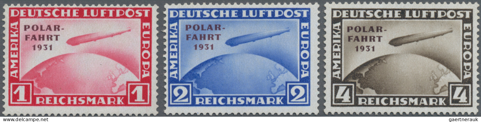 Deutsches Reich - Weimar: 1931, Polarfahrt, 1 M - 4 M, Die Drei Werte In Sauber - Neufs